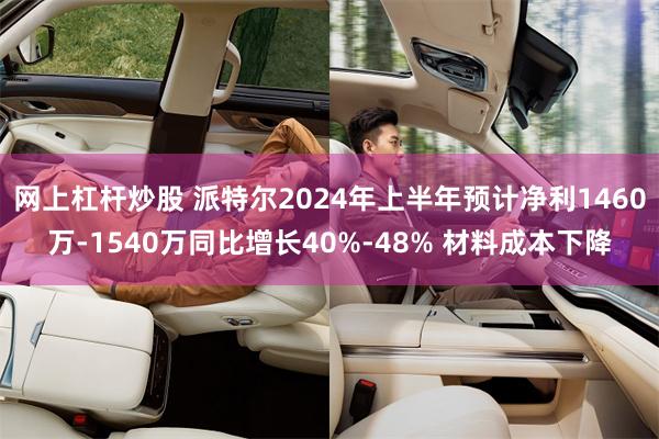 网上杠杆炒股 派特尔2024年上半年预计净利1460万-1540万同比增长40%-48% 材料成本下降