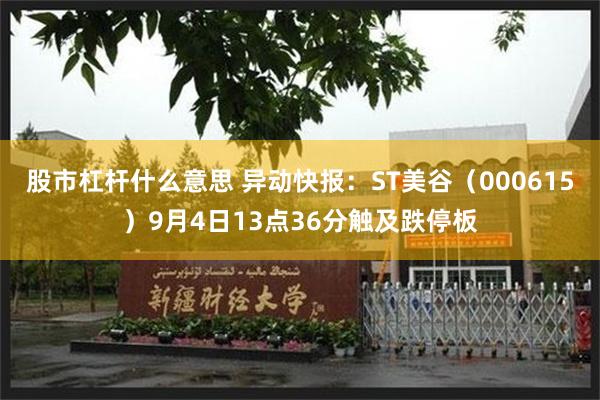 股市杠杆什么意思 异动快报：ST美谷（000615）9月4日13点36分触及跌停板