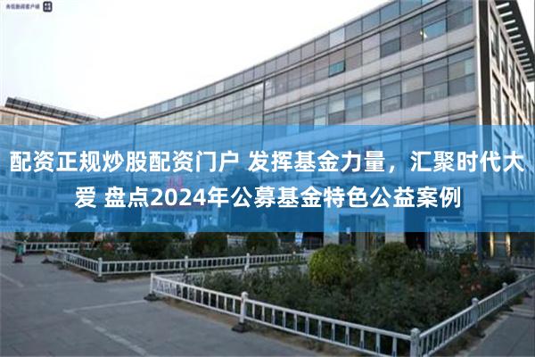 配资正规炒股配资门户 发挥基金力量，汇聚时代大爱 盘点2024年公募基金特色公益案例