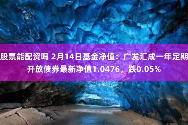 股票能配资吗 2月14日基金净值：广发汇成一年定期开放债券最新净值1.0476，跌0.05%